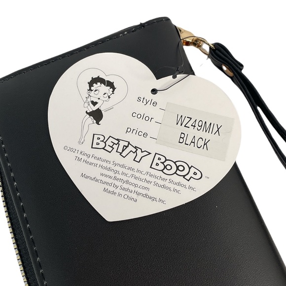 Betty Boop Wristlet, Black, Red - Picture 4 of 5